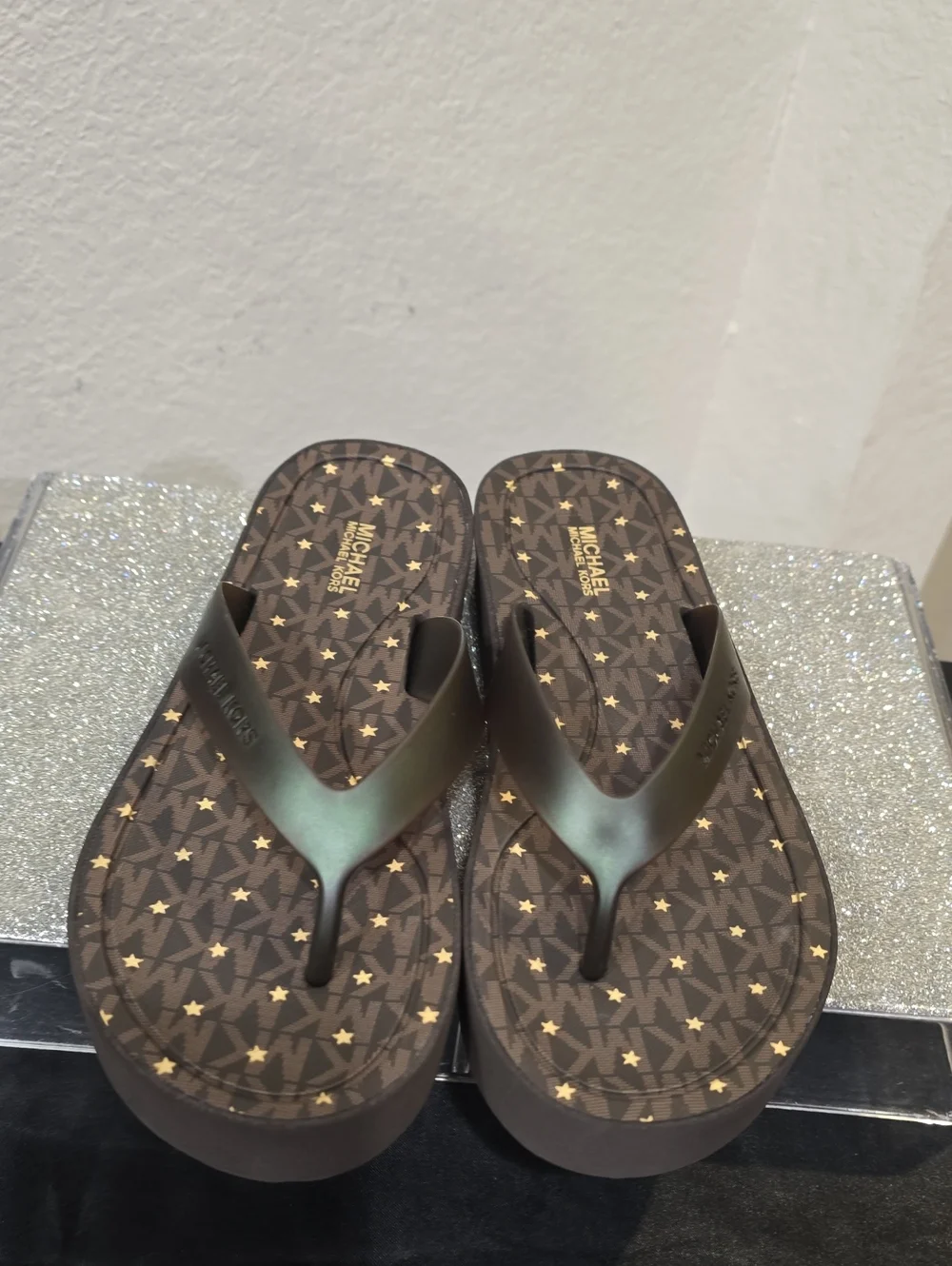 Michael Kors MK Stars Logo Flip-Flop Sandals